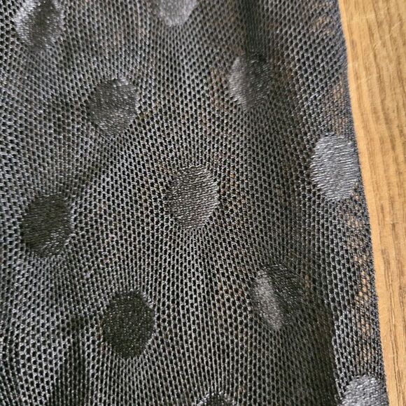 Black Bodysuit Lingerie Set Sheer & Solid Mesh Size Medium NEW Sexy Polka Dots - Picture 8 of 9